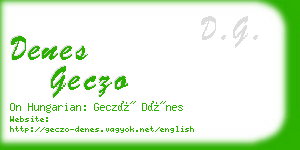 denes geczo business card